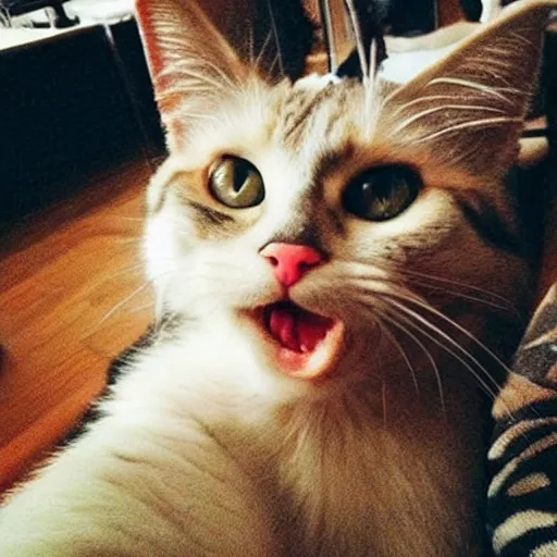 Image similar to selfie of a funny cat