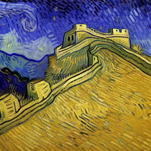 Image similar to Great Wall, by Van Gogh