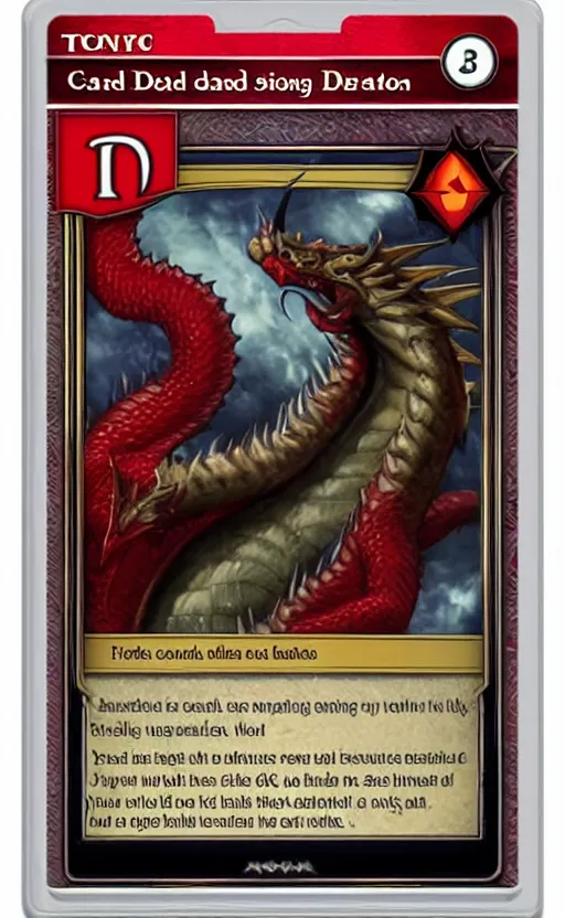 pokemon card trading fantasy card of a red dragon, Stable Diffusion