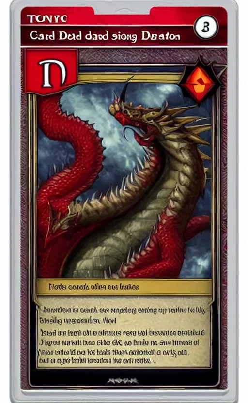 pokemon card trading fantasy card of a red dragon