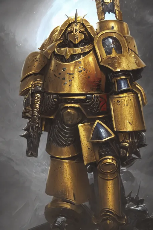 Image similar to armor portrait heros warhammer 4 0 k horus heresy fanart - the primarchs emperor by johannes helgeson animated with vfx concept artist & illustrator global illumination ray tracing hdr fanart arstation zbrush central hardmesh 8 k octane renderer comics stylized