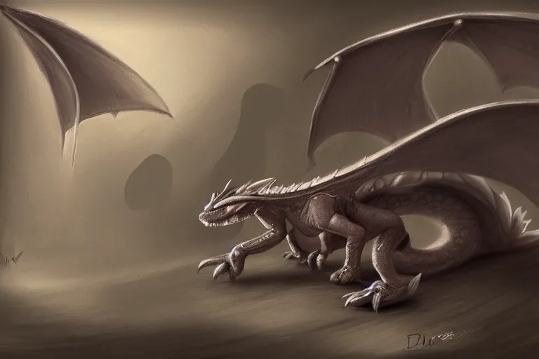 Image similar to full body digital illustration of a cute baby dragon by randy Vargas, pastel, concept art, matte background, deviantArt, artstation