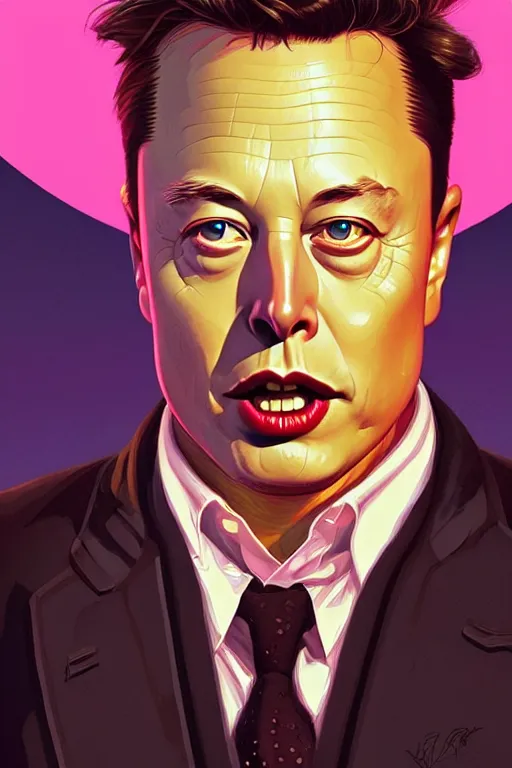 Prompt: elon musk as the simpsons character, portrait, symmetrical, highly detailed, digital painting, artstation, concept art, smooth, sharp focus, illustration, cinematic lighting, art by artgerm and greg rutkowski and alphonse mucha