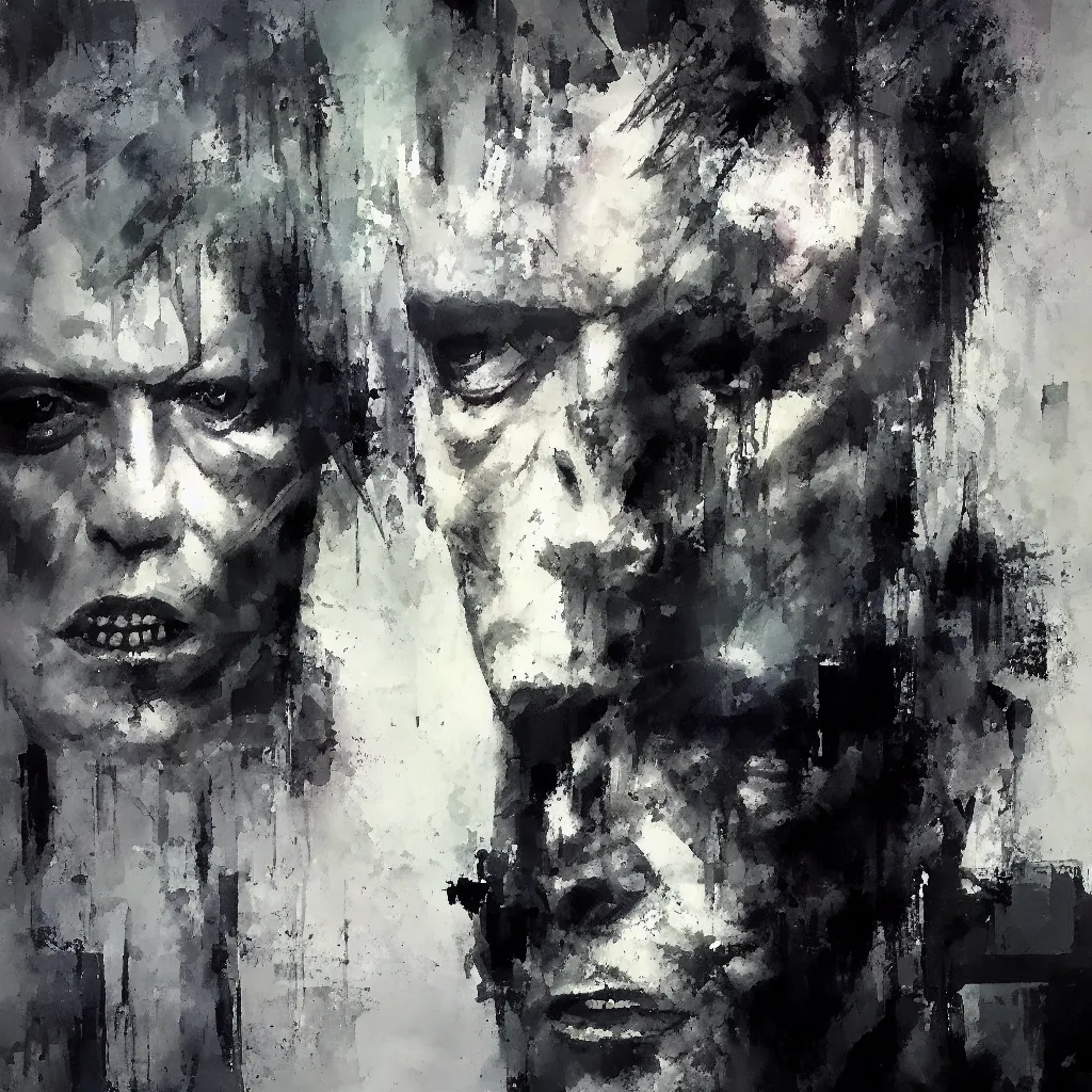 Prompt: david bowie painted by jeremy mann
