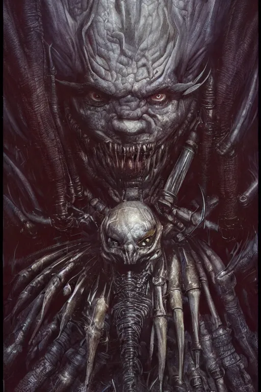 Prompt: portrait of jack black by hr giger, greg rutkowski and wayne barlowe as a diablo, resident evil, dark souls, bloodborne monster