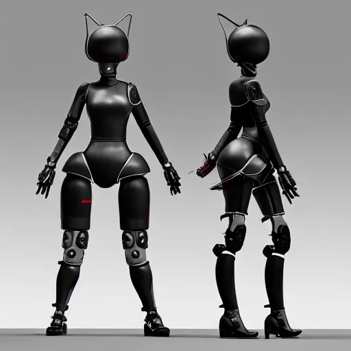 Image similar to professional engineering CAD exploded view of a realistic android bodyguard modeled after 2B nier automata, solidworks, catia, autodesk inventor, unreal engine, gynoid cad design inspired by Masamune Shirow and Boston Dynamics and Ross Tran and WLOP, product showcase, octane render 4k