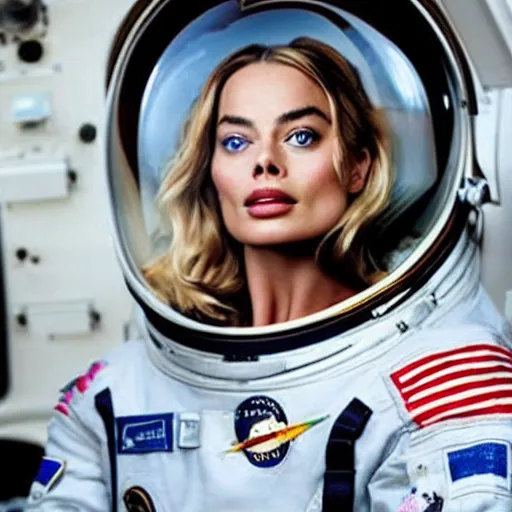 Prompt: margot robbie as an astronaut