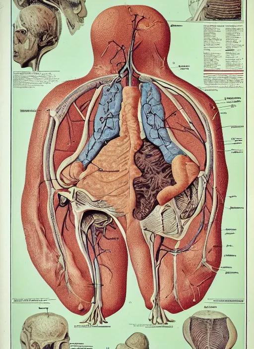 Image similar to vintage medical anatomical illustration of the blob ( 1 9 8 8 ), highly detailed, labels, intricate writing