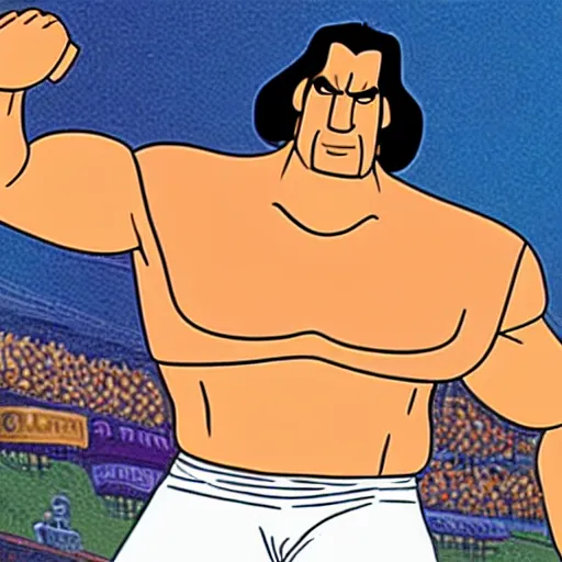 Image similar to the great khali as a cartoon network character