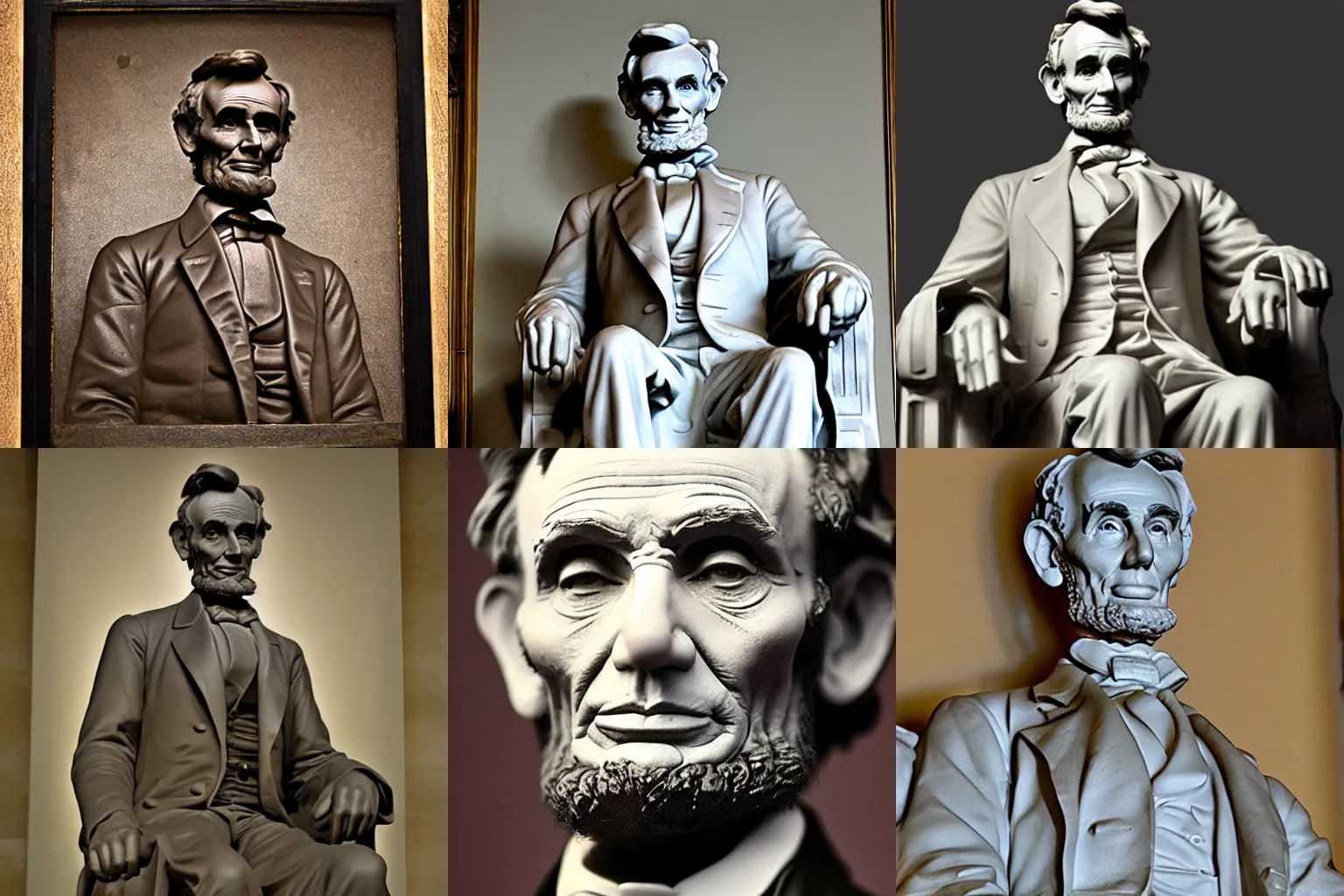 Prompt: abraham lincoln, by michelangelo