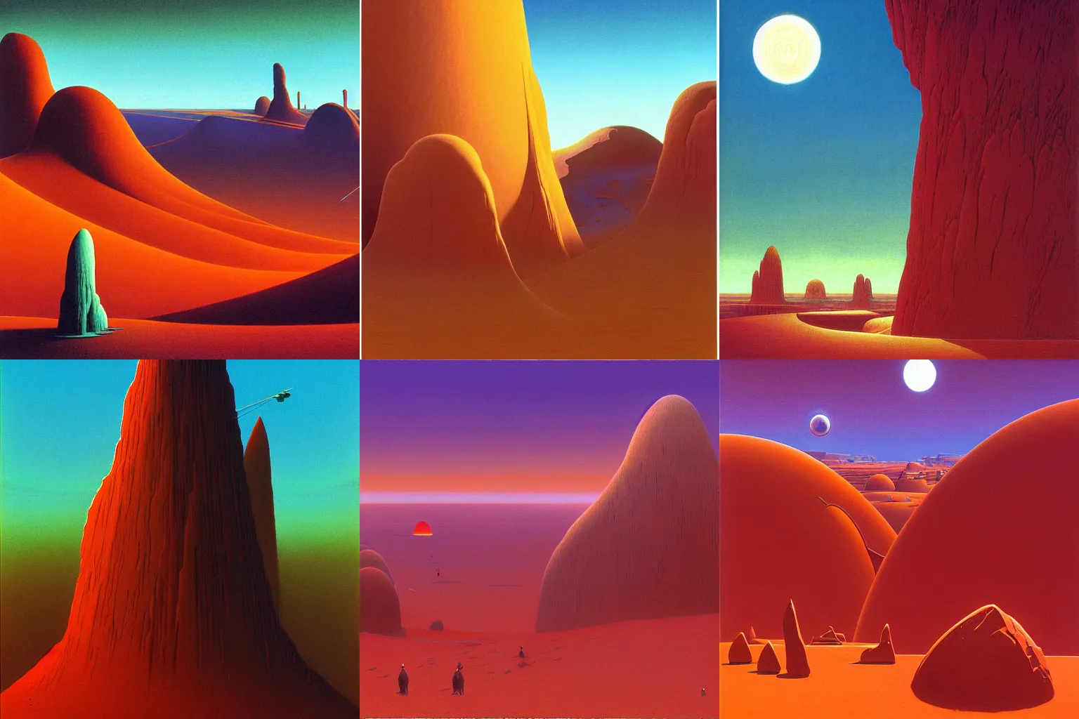 Prompt: cloisonnism digital painting of a city in no mans sky masterpiece syd - mead moebius bekskinski