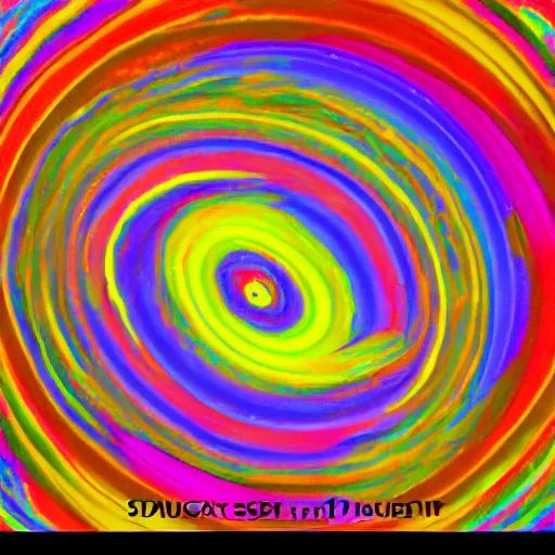 Image similar to candyland Saturn in deep space