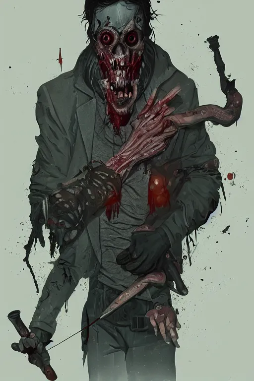 Image similar to gallahger with mallet in sleepy hollow, full body, big two toned eyes, teeth gritted, horror, intricate details, cinematic, epic, realistic, anatomy, tomer hanuka, uplight, artstation, photorealistic, scary