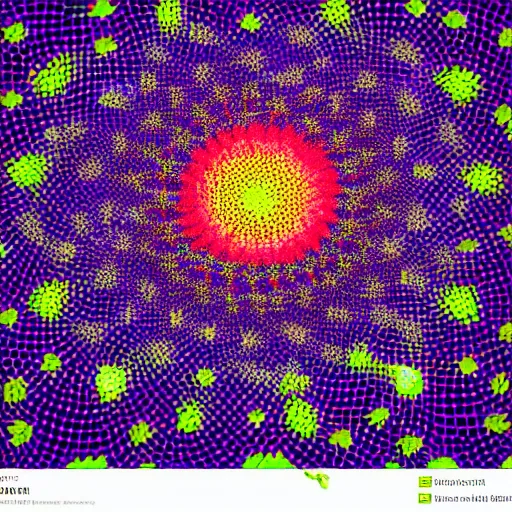 Image similar to flower optical illusion of infinite depth perspective pointillism style