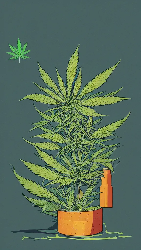 Prompt: cannabis artwork of James Gilleard