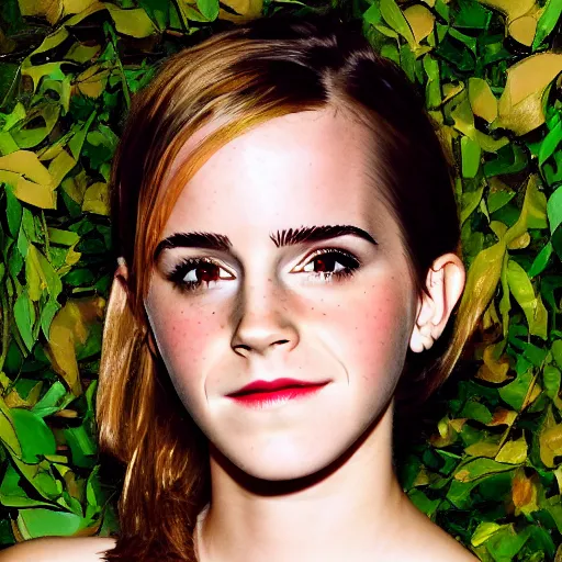 Image similar to enranged emma watson tangled and stuck in jungle vines