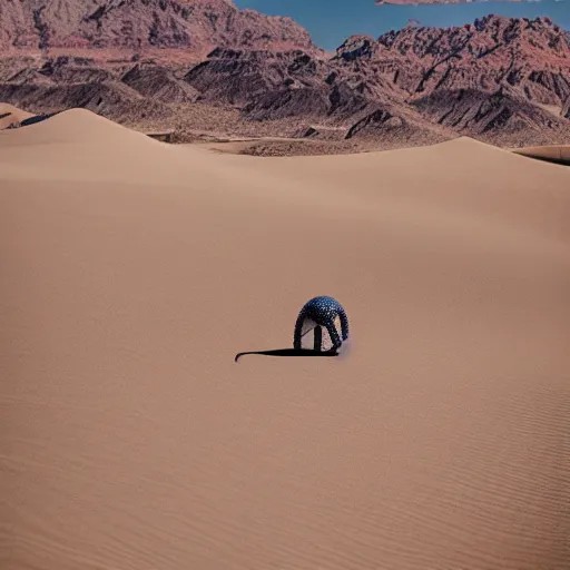 Image similar to 🐋 as 🤖 as 🐼 as 🦕 as 👽, desert photography