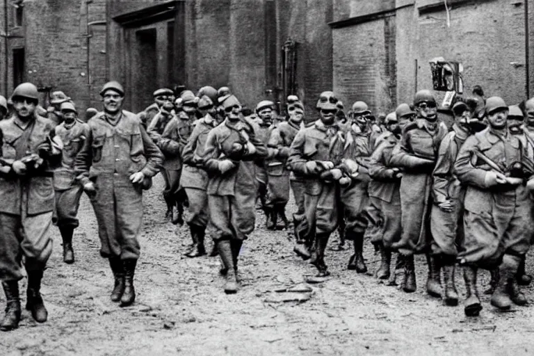 Image similar to award winning photo of minions as german soldiers in WW2