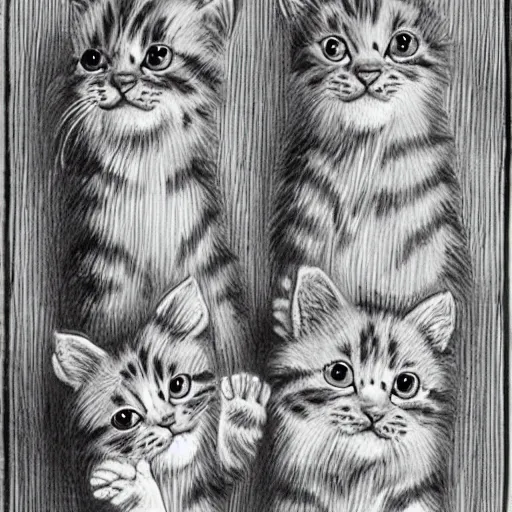 Prompt: caveman drawings of cute kittens