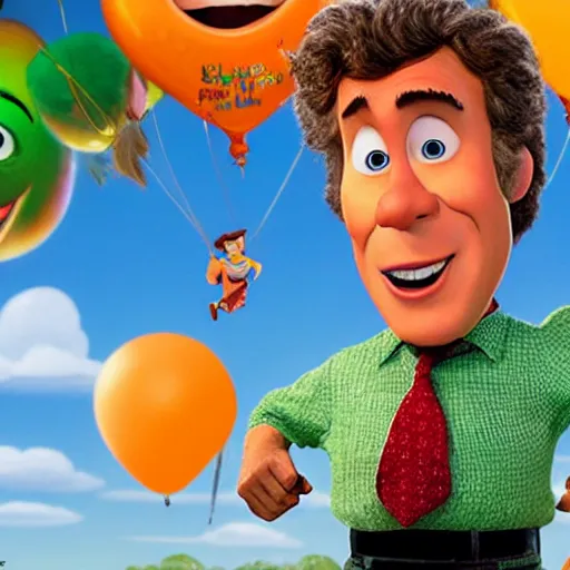 Image similar to Will Ferrel as seen in Pixar’s Up (2009)