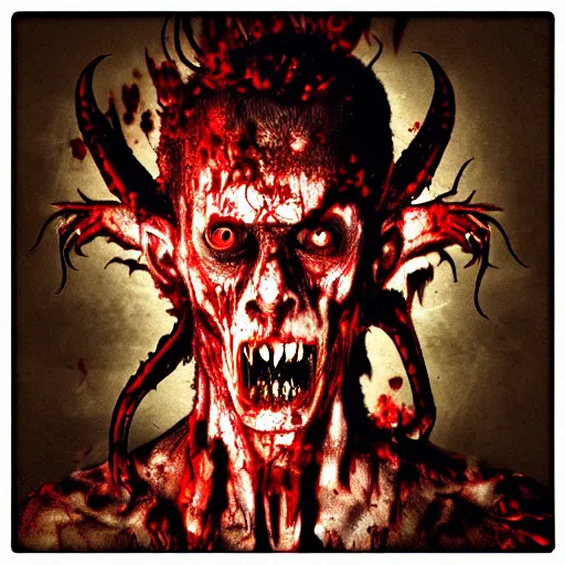 Image similar to demon seed zombie, zombie, demonic, ghosts, ghosts, ghosts, digital dreams, chaotic, demonic, devil, evil, doom, satanic