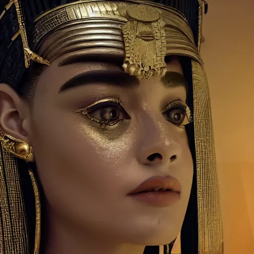 Image similar to a beautiful award winning photo of Cleopatra, very detailed and sharp, 4k cinematic