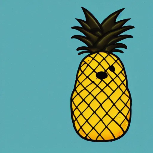 Image similar to pineapple impersonated by a dachshund, digital art