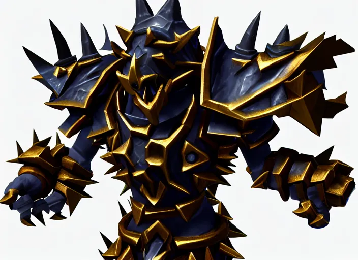 Image similar to metallic spiked shoulder pauldrons, stylized stl fantasy miniature, 3 d render, activision blizzard style, hearthstone style