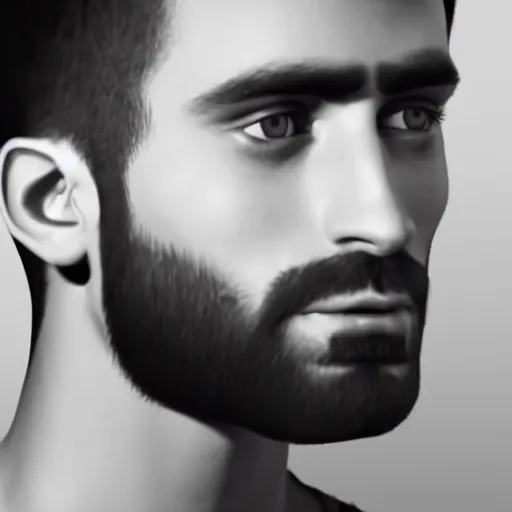 Prompt: a closeup shot of handsome esfand from twitch, gigachad, strong jawline, photorealism, 8k