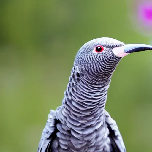 Prompt: an african gray parrot mixed a hummingbird