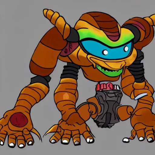 Prompt: a Cacodemon from DOOM 1993 in the style of Ratchet & Clank game