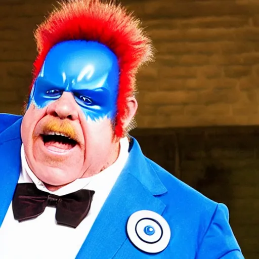 Image similar to George Wendt playing Doctor Robotnik, in the new action-movie Sonic, full-cosplay