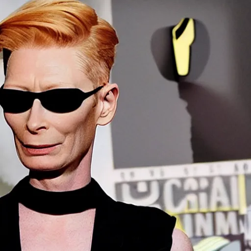 Prompt: tilda swinton as nick fury