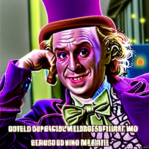 Image similar to willy wonka as medusa