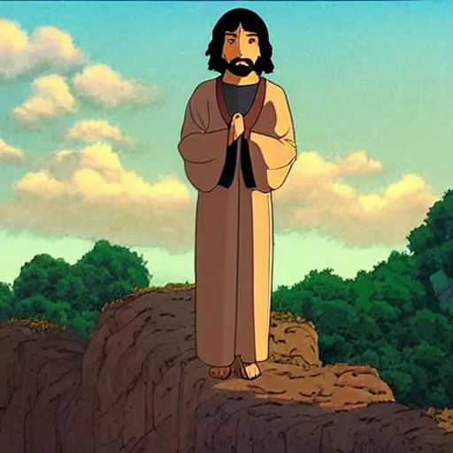 Image similar to jesus by studio ghibli