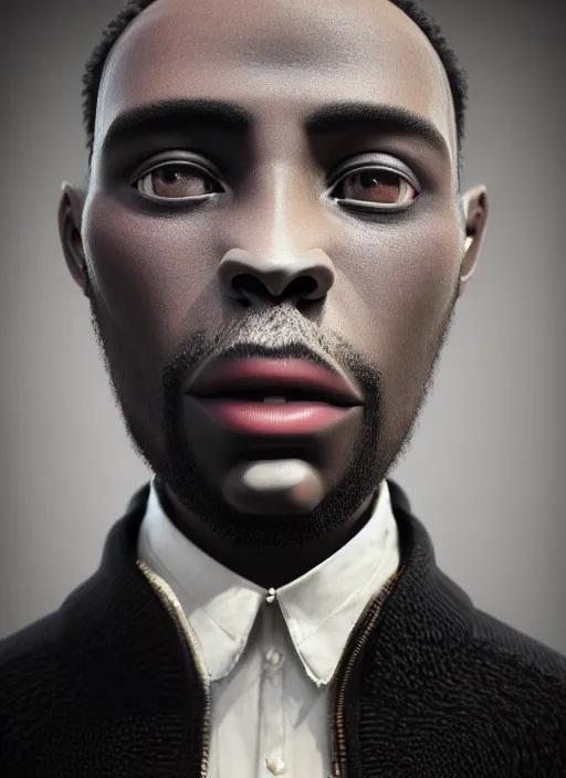 Image similar to an anthropomorphic beautiful black male portrait taking photos black letter jacket, short hair, fine art, award winning, intricate, elegant, sharp focus, octane render, hyperrealistic, cinematic lighting, highly detailed, digital painting, 8 k concept art, art by jamie hewlett and z. w. gu, masterpiece, trending on artstation, 8 k