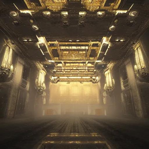 Image similar to the grand entrance, art by kotaro chiba, volumetric lighting