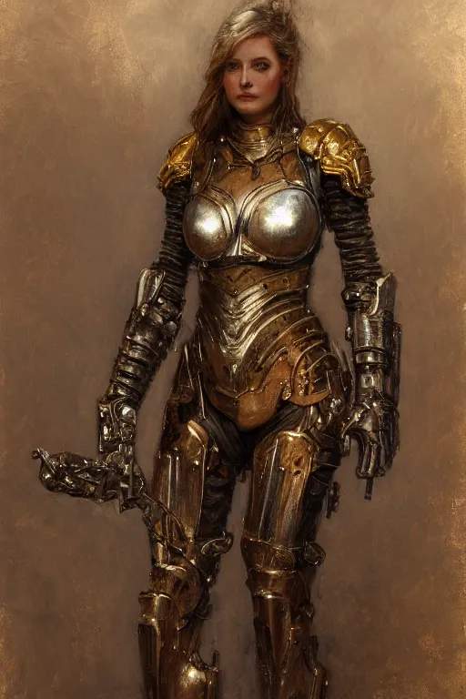 Prompt: portrait full body girl metal armor and metal horse digital painting by gaston bussiere, anna nikonova aka newmilky, greg rutkowski, yoji shinkawa, yoshitaka amano, tsutomu nihei, donato giancola, geoffroy thoorens, gustav klimt, trending on artstation, muted colors, extreme detail