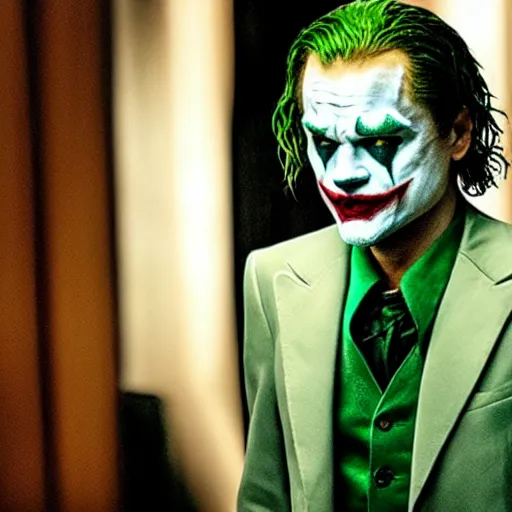 Image similar to still of Leonardo DiCaprio as Joker in new joker film