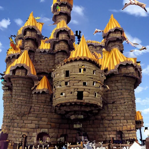 Prompt: flying castle