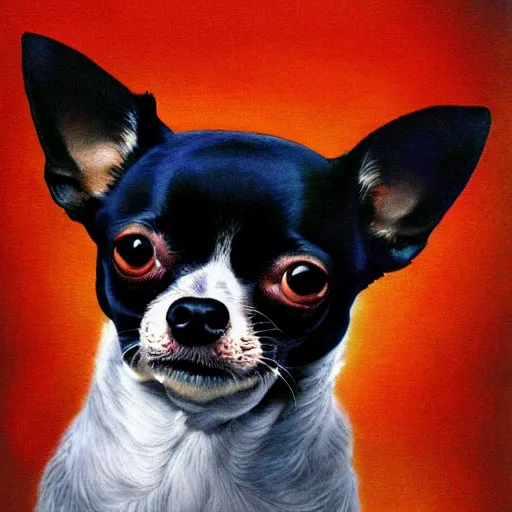 Prompt: chihuahua einstein portrait