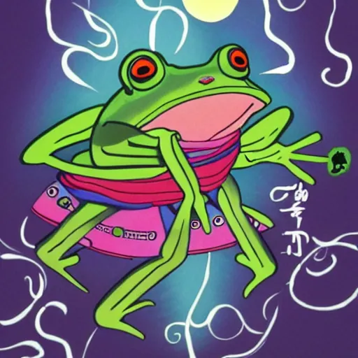 Prompt: frog knight by chiho aoshima