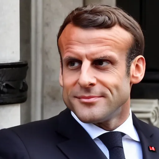 Image similar to Bald Emmanuel Macron shaved his head bald