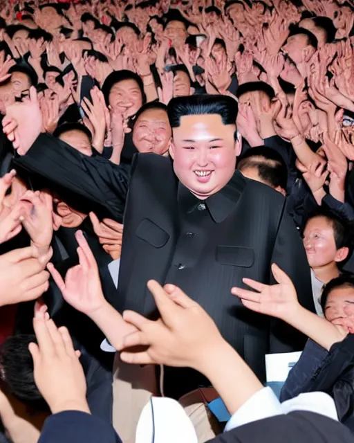 Prompt: Excited Fans at a Kim Jong-Un Meet and Greet, realistic, 4k, 8k