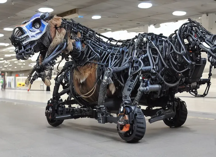 Image similar to large legged vehicle for road travel, large quadruped robot for public transportation