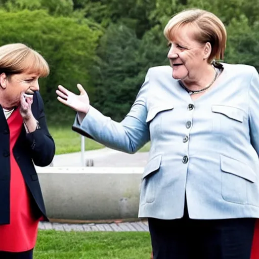 Prompt: Angela Merkel having rap battle with Eminem