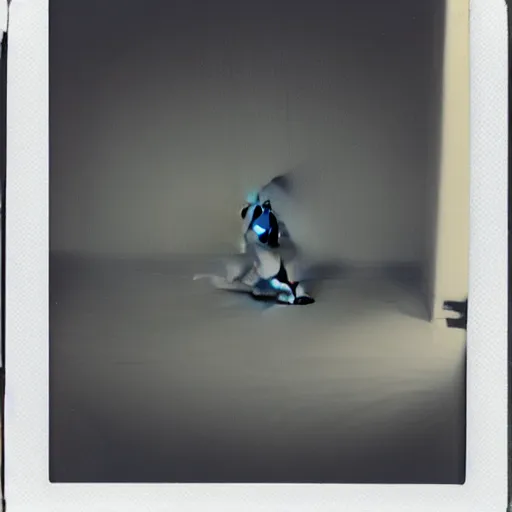 Prompt: polaroid of a lonely ghost, dream, distortion, dark