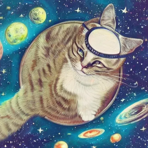 Prompt: cat in space