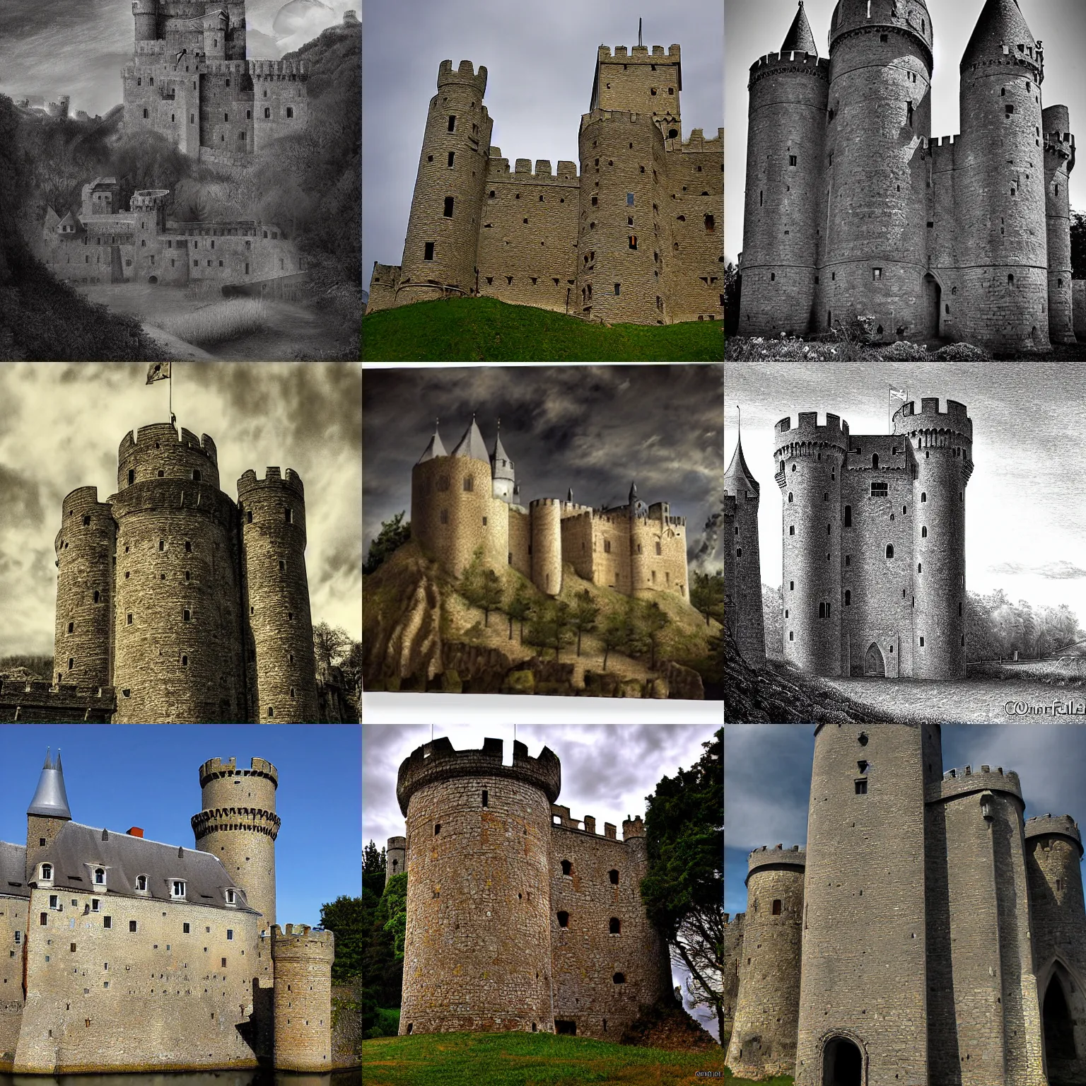 Prompt: medieval castle, by conrad felixmuller