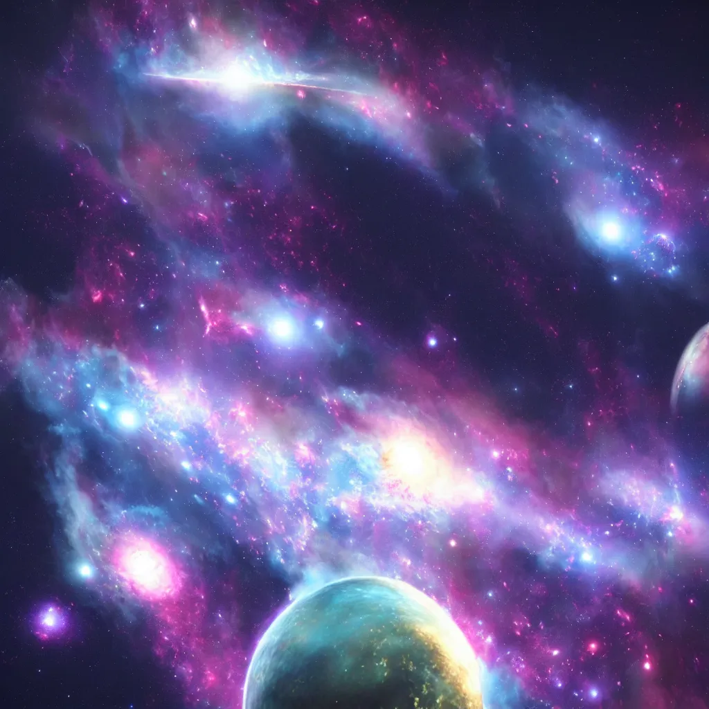 Image similar to a majestic dream without gravity, photorealistic, nebula galaxies, unreal engine,